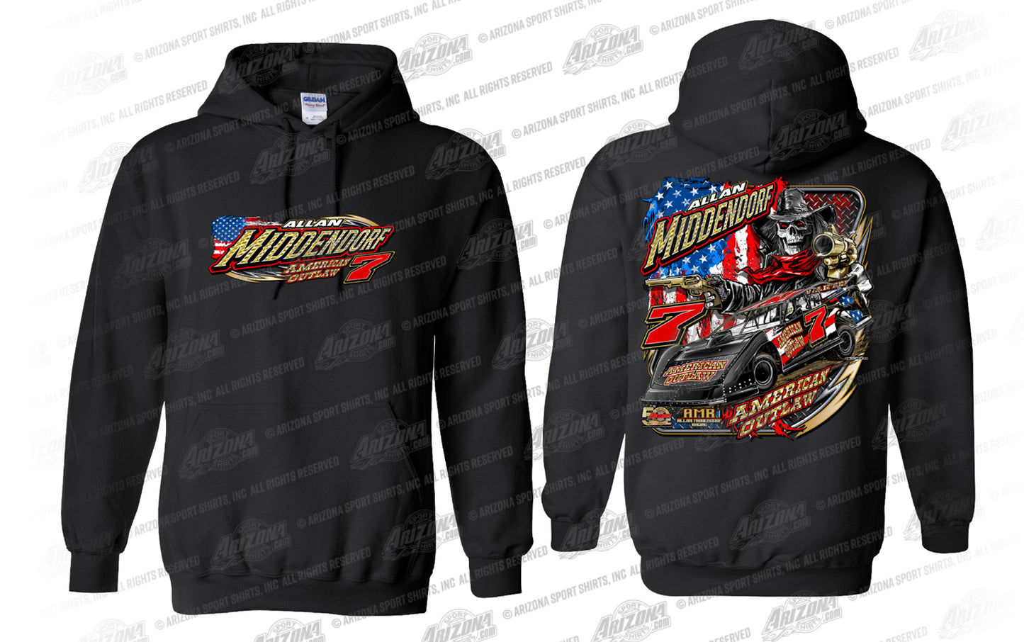 Black Late Model Adult Hooded Sweatshirt