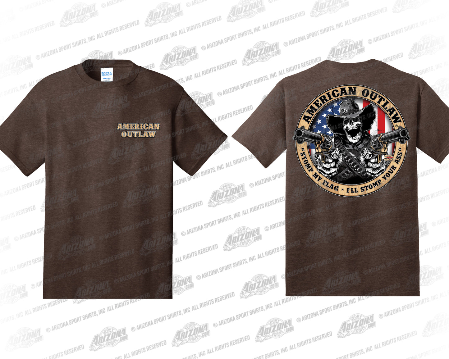 Brown Stomp My Flag Adult Short Sleeve Tee