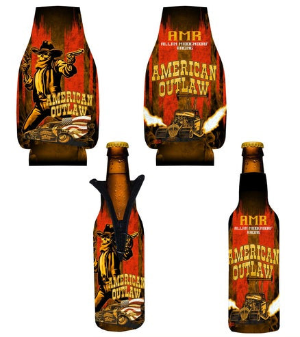 American Outlaw Bottle Zip Koozie