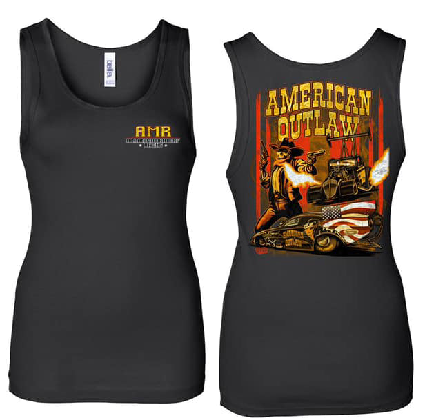 Black American Outlaw Ladies Tank Top