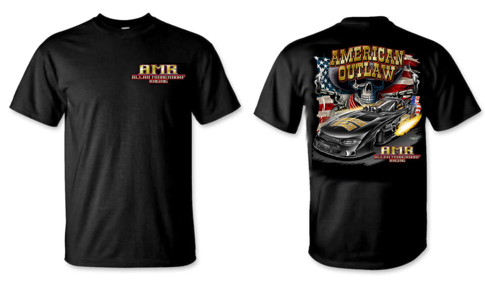 Black American Outlaw Stars-N-Stripes Adult Short Sleeve Tee
