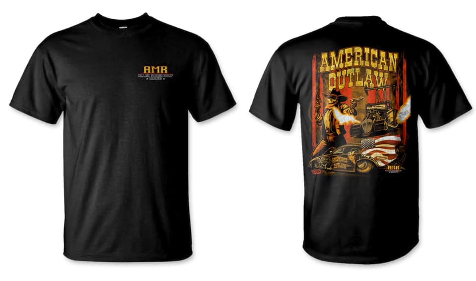 Black American Outlaw Adult Short Sleeve Tee