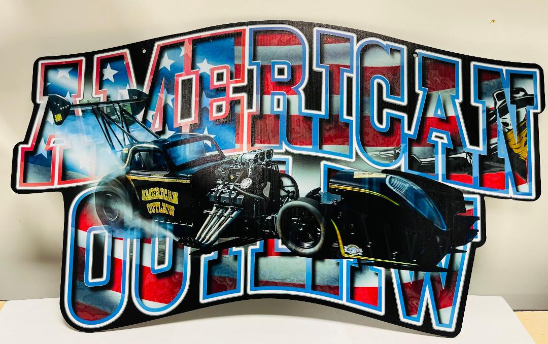 American Outlaw Fuel Altered Cut Out Sign (17" x 10")