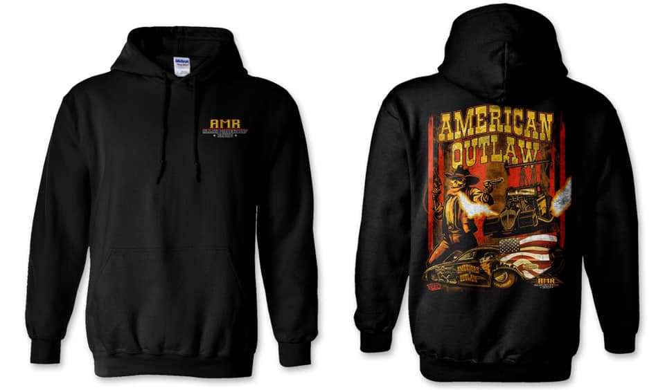Black American Outlaw Adult Hooded Sweatshirt