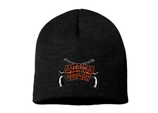 SALE! Black American Outlaw with Six Shooters Beanie